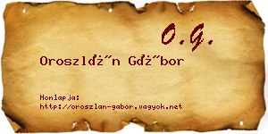 Oroszlán Gábor névjegykártya